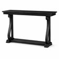 Mesa consola de madera negra 120x40x80 cm