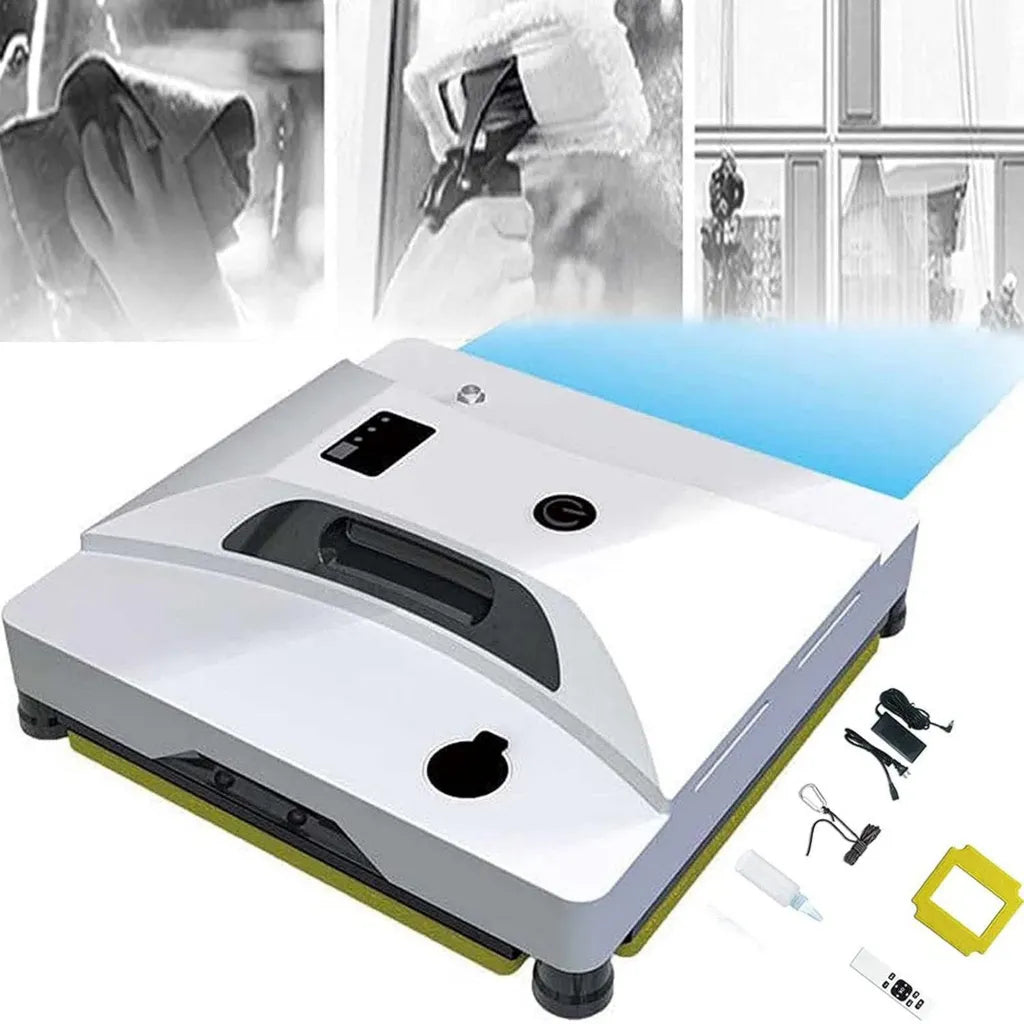 Robot Limpiacristales Eléctrico con Sistema de Seguridad Triple, Control Remoto para Superficies Lisas