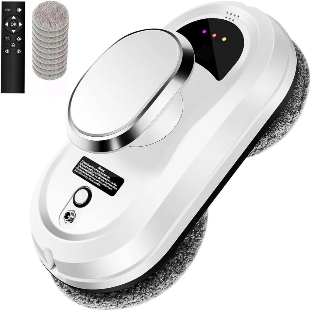 Limpiacristales Inteligente con Control Remoto, Detección de Bordes, para Ventanas y Azulejos, Blanco