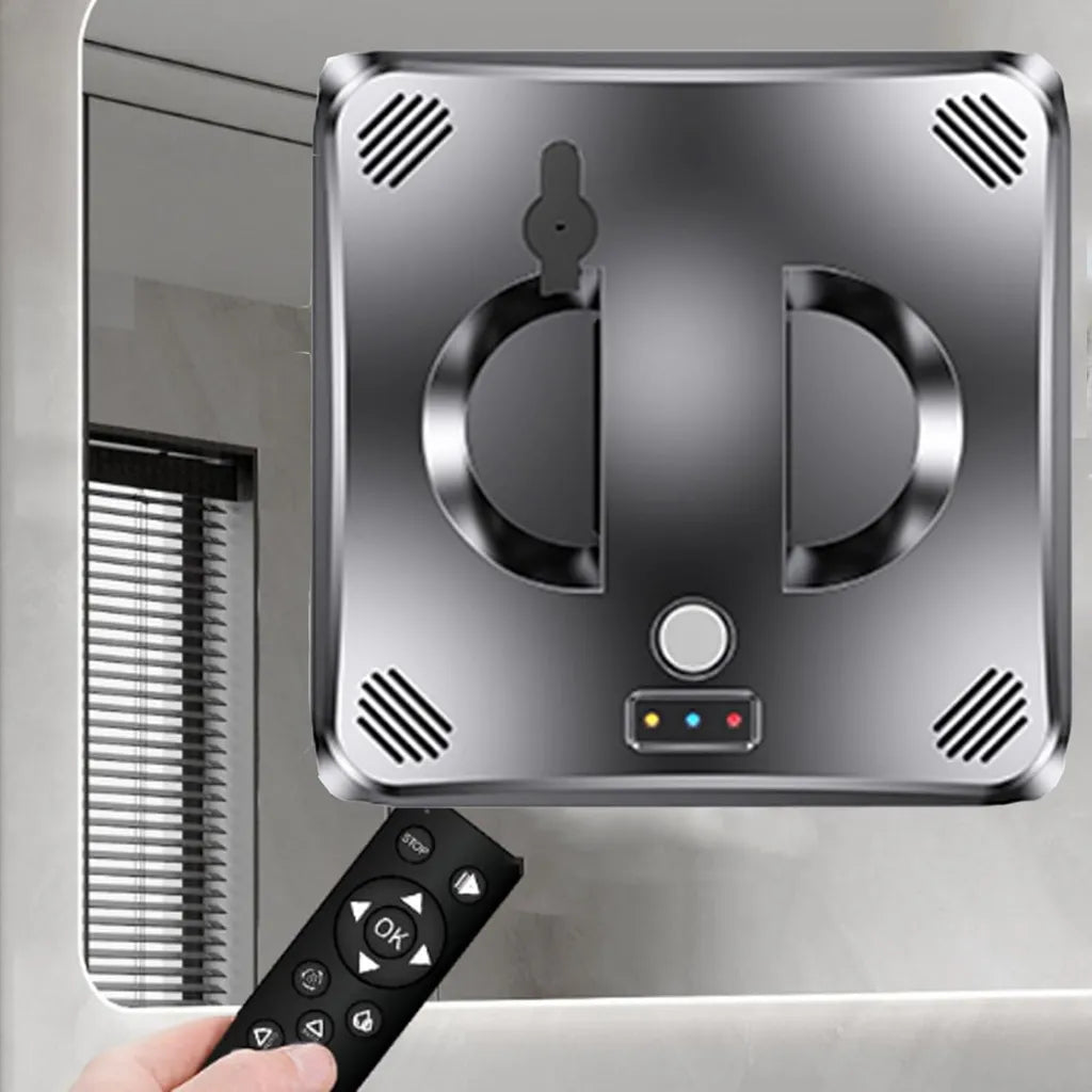 Limpiacristales Inteligente 3000 Pa con Control Remoto y Doble Pulverización, Negro