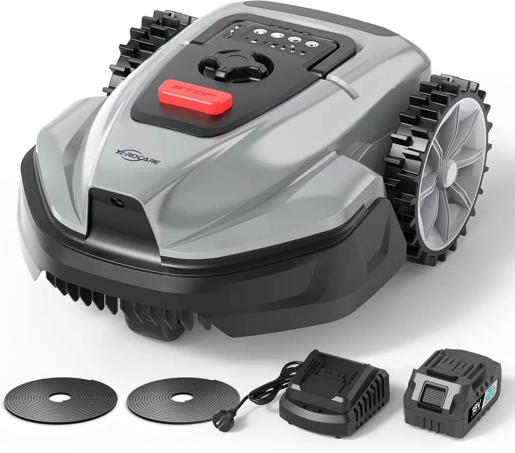 Robot cortacésped YARDCARE V3 sin cable, con navegación visual y detección avanzada