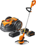 Robot cortacésped inalámbrico de 24V con función de corte de bordes y 2 baterías