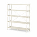 Estantería de metal blanca de 4 niveles 120x35x150 cm