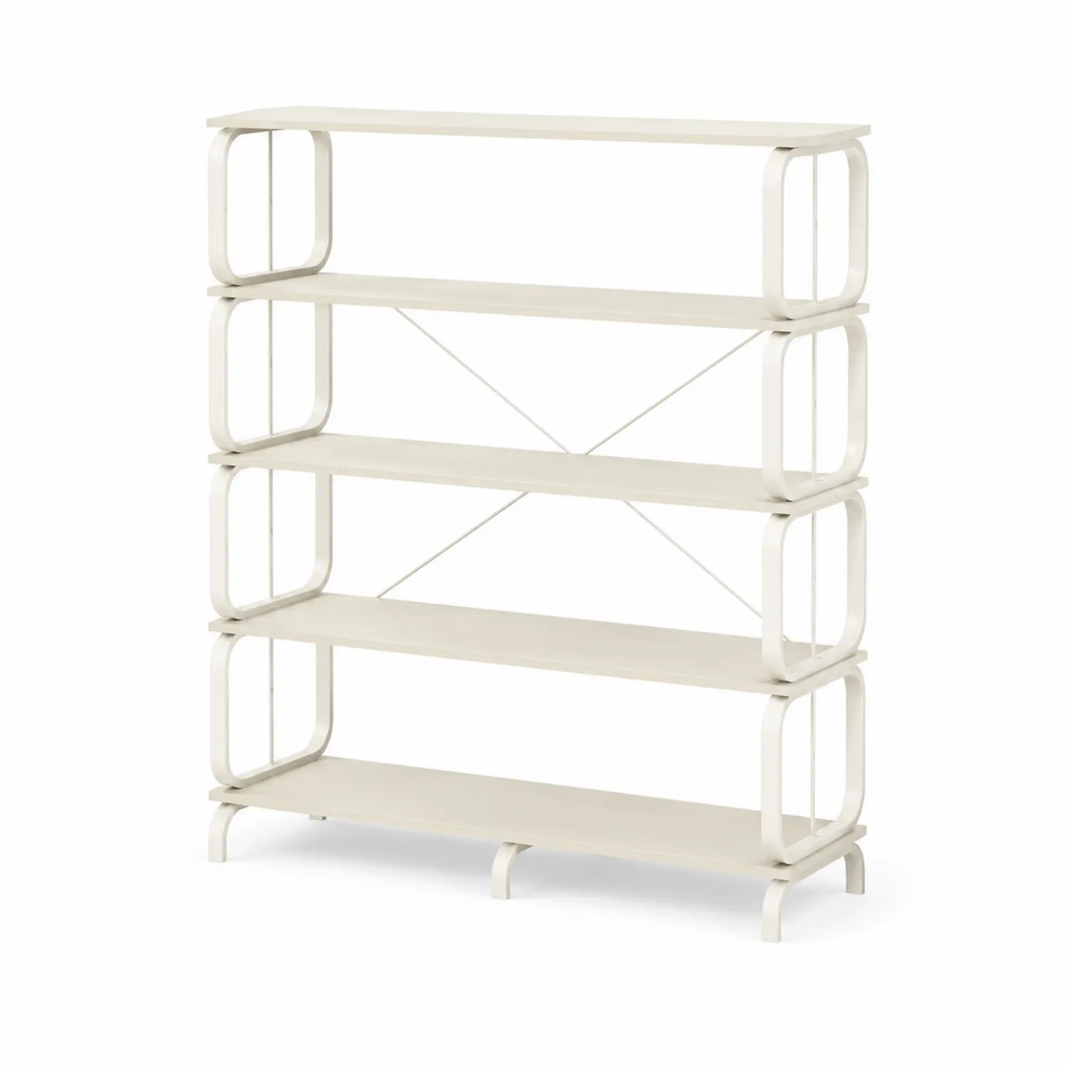 Estantería de metal blanca de 4 niveles 120x35x150 cm