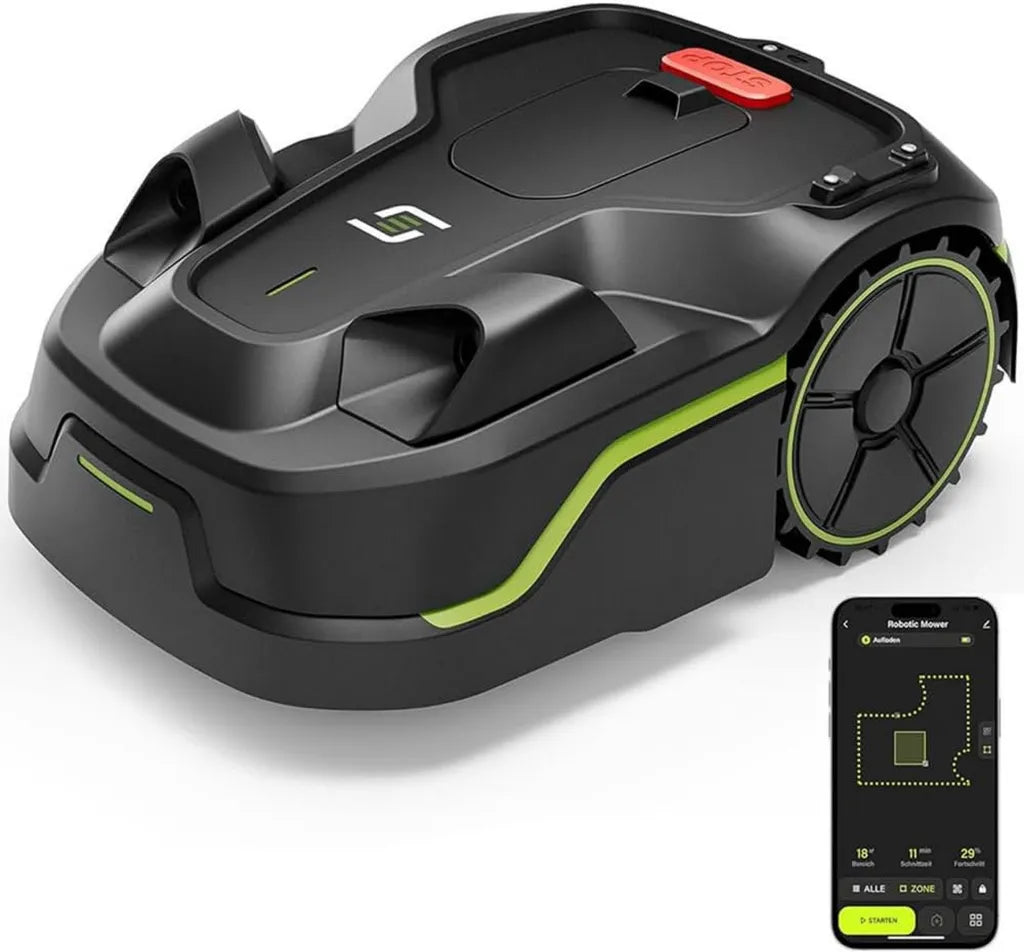 Robot Cortacésped Inteligente para Jardines hasta 1000m², Altura Ajustable 20-60mm, Manejo en Pendientes del 35%