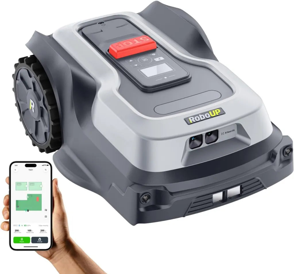Cortacésped Robótico T1200Pro con Navegación Inteligente, Ideal para Jardines de 0.37 Acres