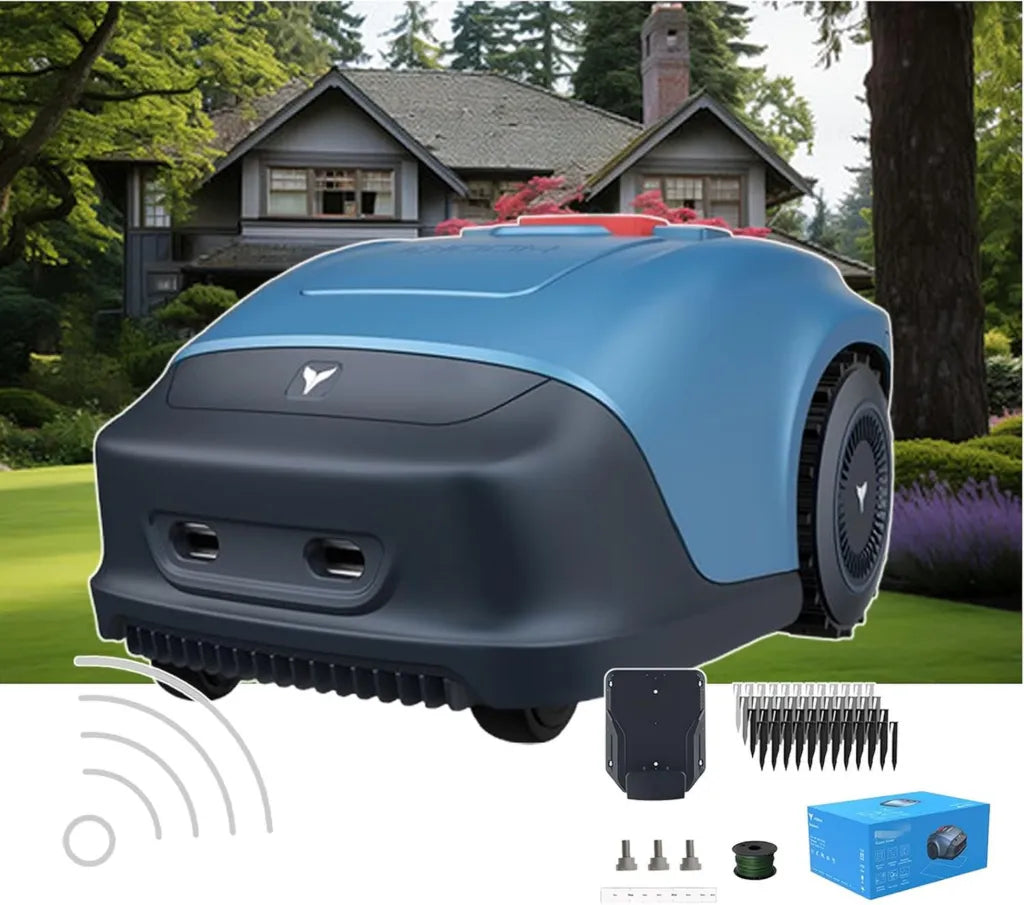 Robot cortacésped inteligente 4G/Wi-Fi, hasta 1000 m², carga automática, pendiente 33%, evita obstáculos