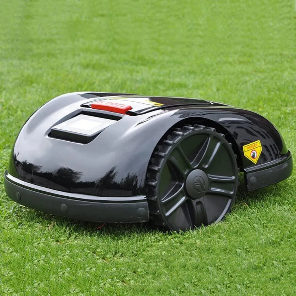 Robot cortacésped con control WiFi y carga automática, ancho de corte 28 cm, navegación giroscópica