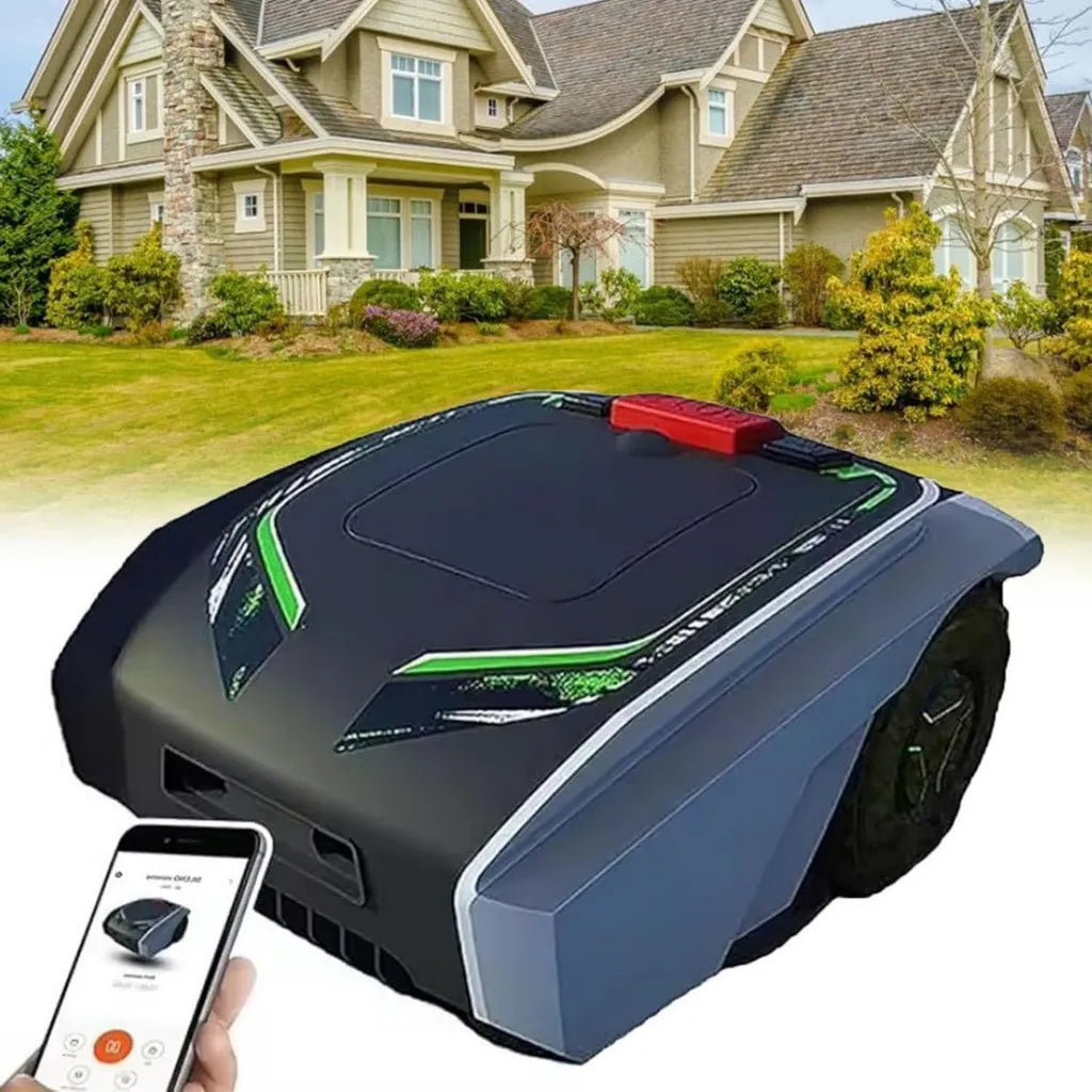 Cortacésped Robot Inteligente WiFi para Jardines de 1500 m², Control por App, Mantenimiento Automático