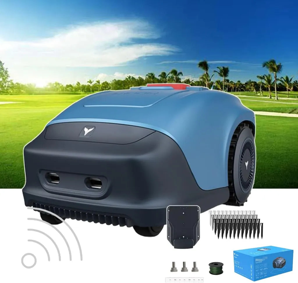 Robot cortacésped inalámbrico para jardines grandes, con carga automática y detección 3D de obstáculos