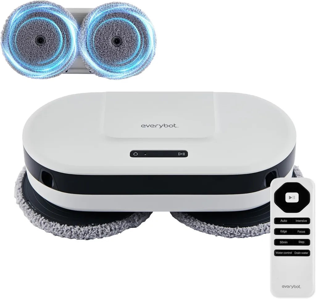 Robot Aspirador EVERYBOT EDGE2, Fregado Potente para Suelos Duros, Operación Silenciosa con Control Remoto, Diseño Delgado para Muebles