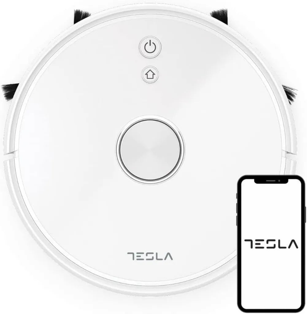 Aspiradora Robot Tesla VCR600W, Potencia 50W, Tanque 600ml, Filtro HEPA Lavable, Navegación Láser LDS SLAM, Blanca