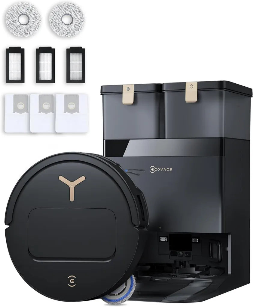 Robot Aspirador ECOVACS DEEBOT T50 Pro Omni Gen3, Negro, Alta Potencia de Succión, Navegación AIVI 3D 3.0, Limpieza Automática con Agua Caliente