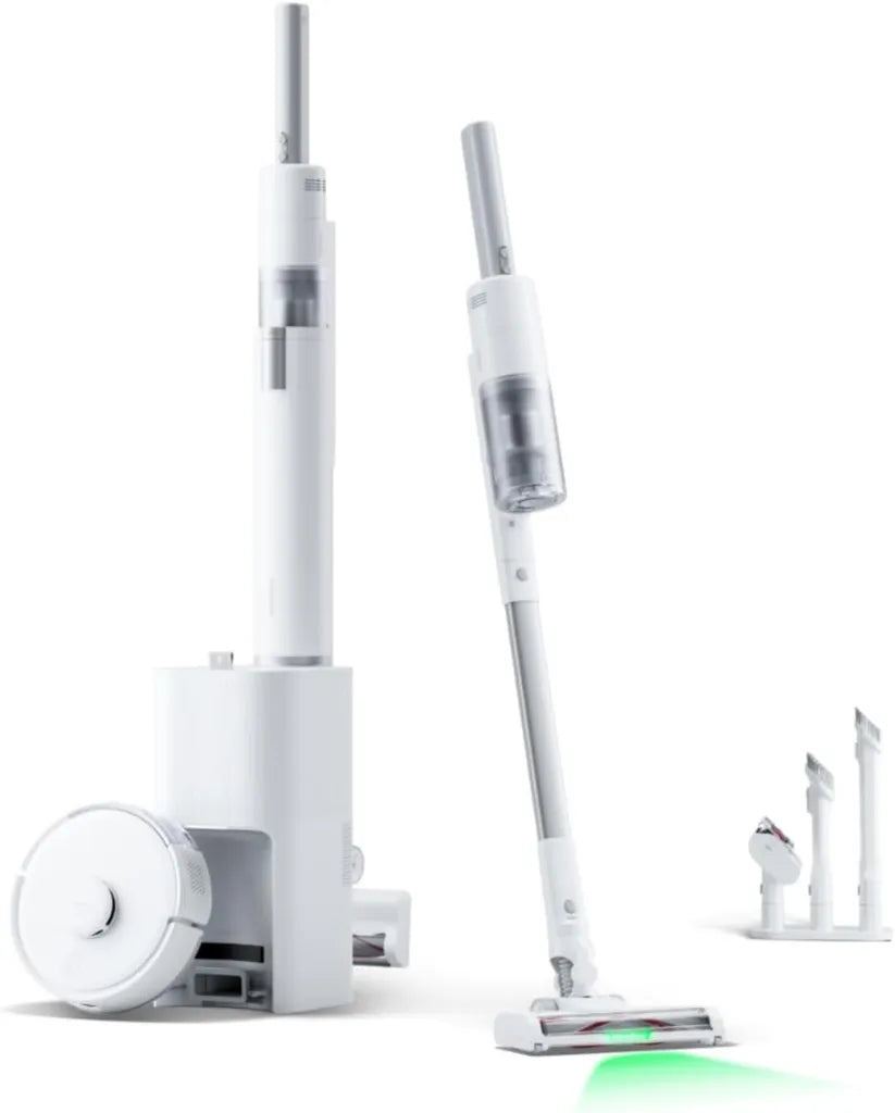 Aspirador Robot SwitchBot K10+ Pro con Base de Vaciado Automático Dual para 70 Días, Luz LED para Pelos de Mascotas