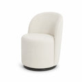 Silla giratoria de tela beige con base de metal