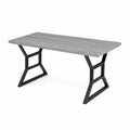 Mesa de comedor de MDF gris y metal negro 150x80x75 cm
