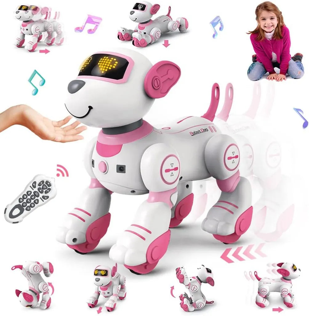 Robot Perro Interactivo para Niños, Juguete Inteligente con Control Remoto y 17 Funciones, Ideal para Programar y Caminar