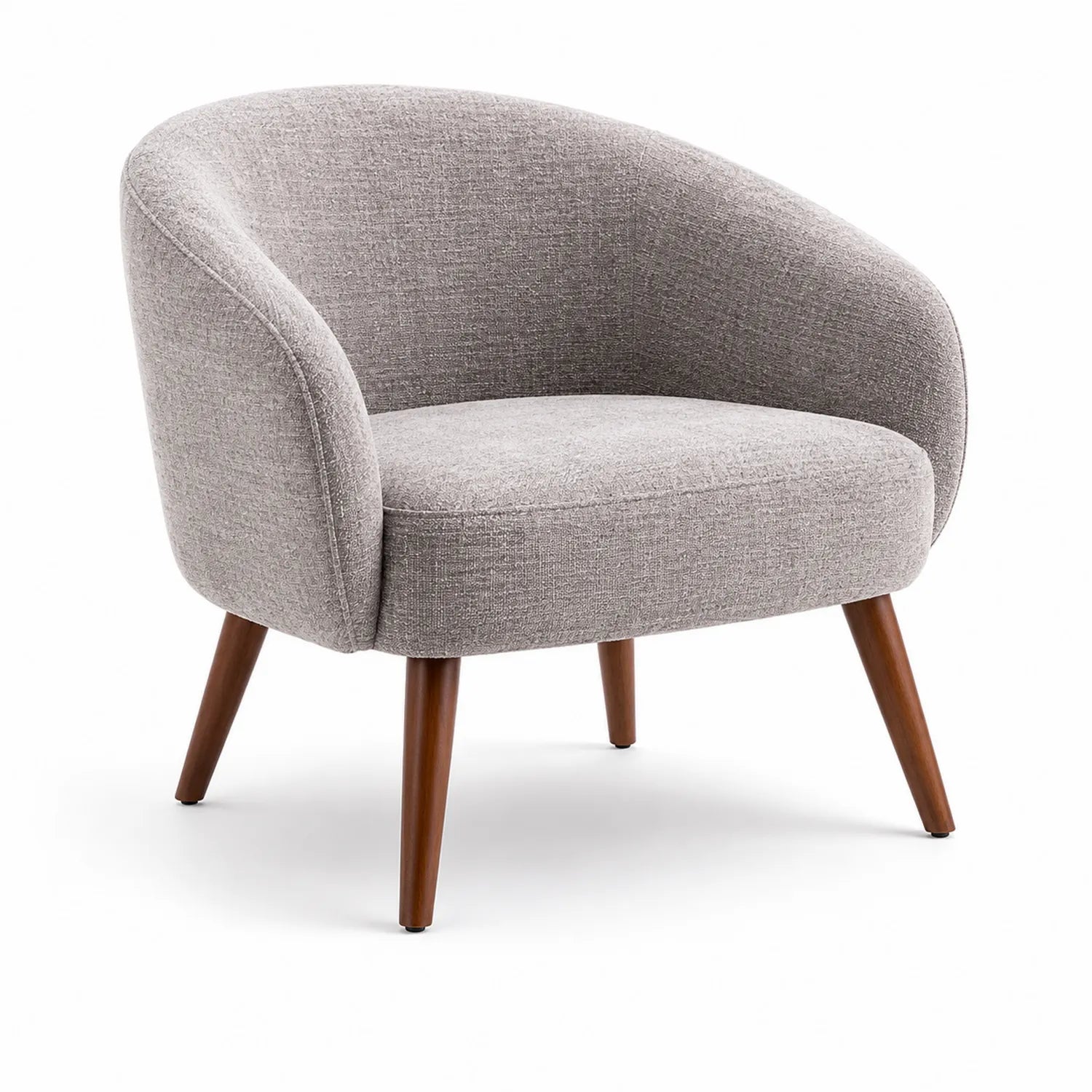 Silla de tela poliéster gris claro con patas de madera de haya