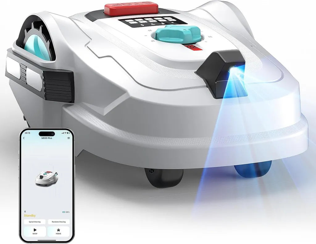 Robot Cortacésped YARDCARE M800Plus, GPS y Visión IA, 800 m², Sin Cable Perimetral