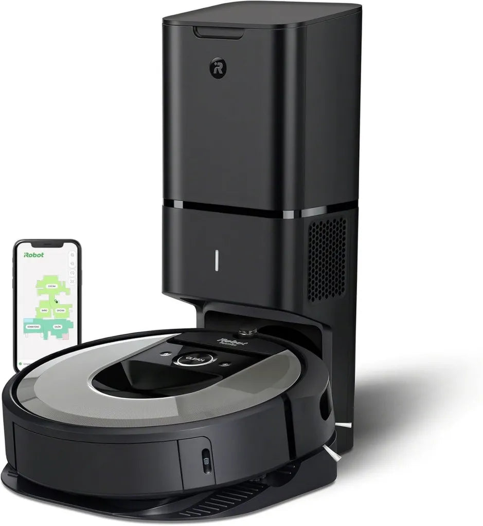 Robot Aspirador iRobot i7556 con Wi-Fi y Autovaciado, Potencia de Succión 10 Veces Mayor, Adaptación y Mapeo Inteligente, Limpieza por Habitaciones, Compatible con Mascotas, Depósito Lavable