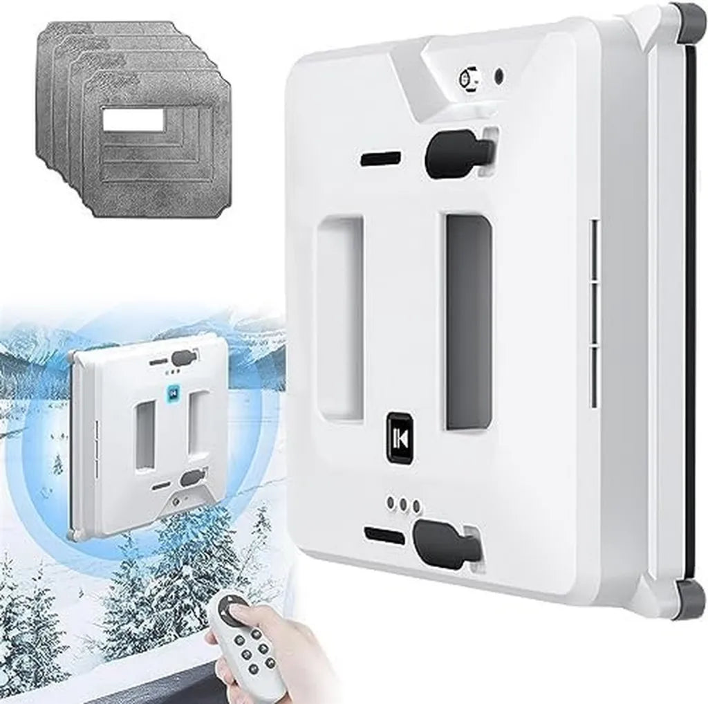 Robot Limpiacristales Inteligente 3000Pa con Control Remoto y Rutas IA, Silencioso y Seguro