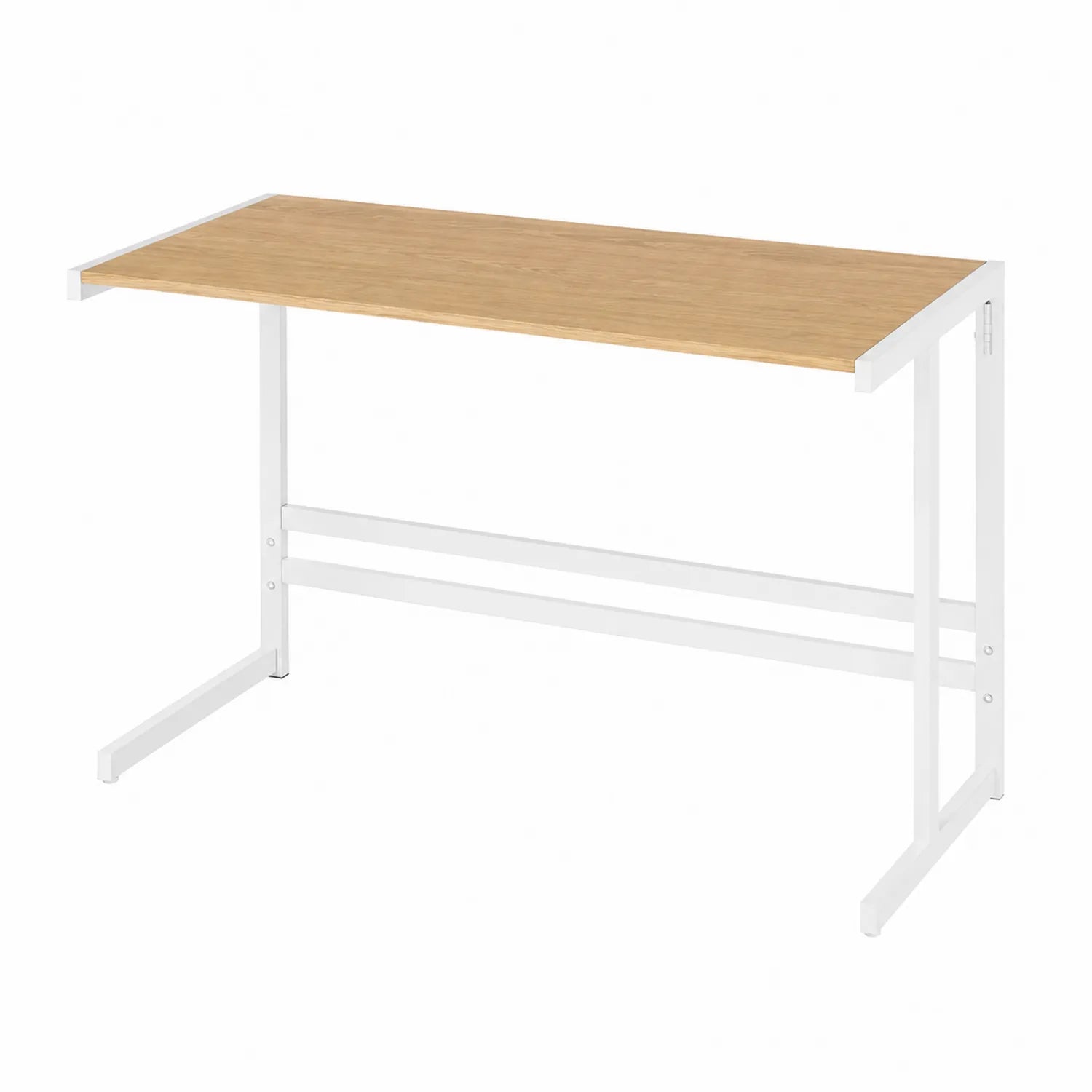 Mesa de Escritorio de Madera y Metal Blanco 120x60x75 cm