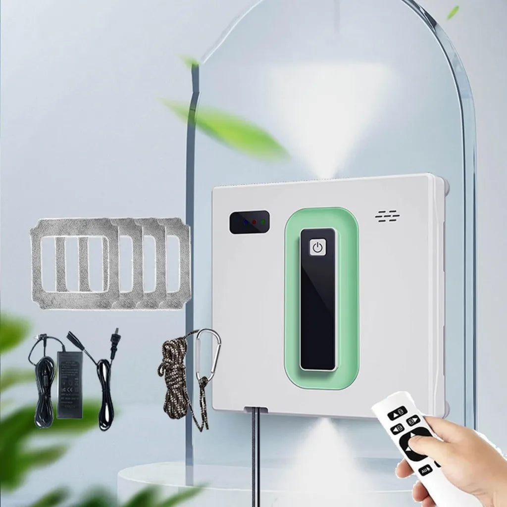 Limpiador Automático de Ventanas 2500pa, Robot Inteligente Ultra Delgado 6.8cm para Uso Interior y Exterior