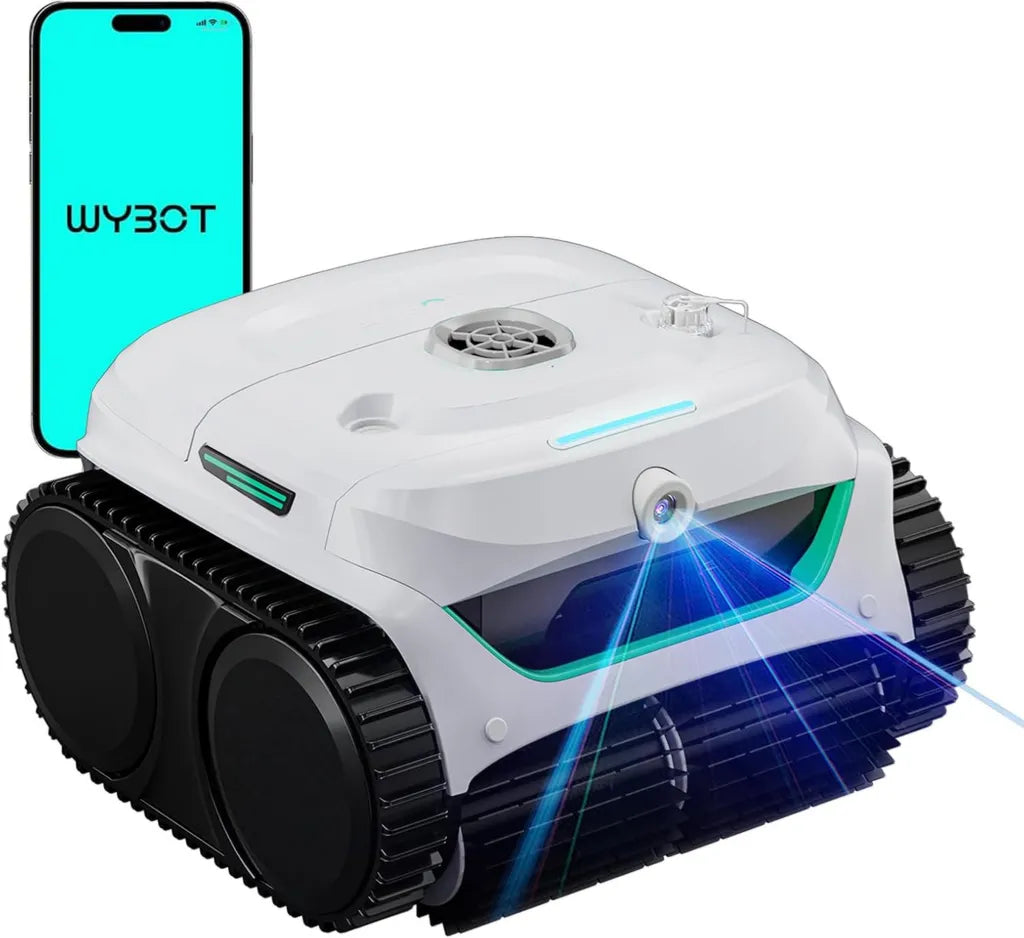 Robot Limpiafondos WYBOT C2 Vision Plus con IA, Sin Cable, para Piscinas Grandes