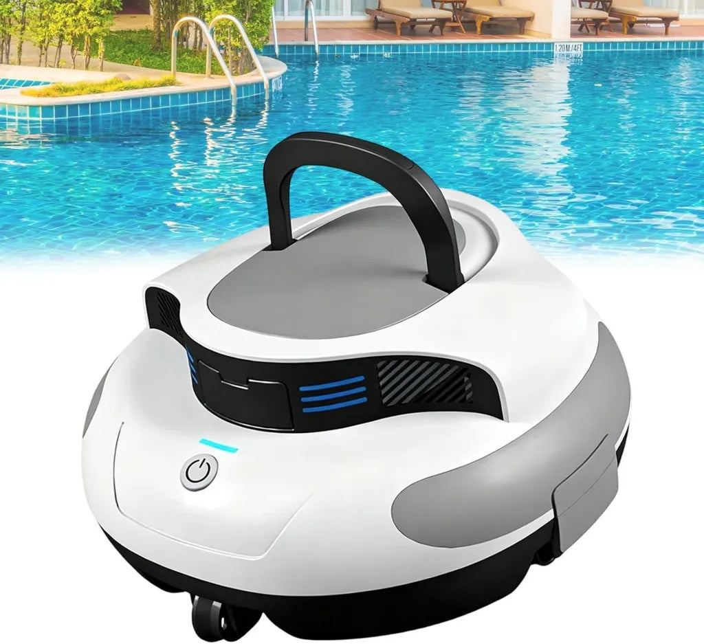 Robots de Limpieza Automáticos para Piscinas, Sin Cable, con Doble Motor y Filtro de 180μm