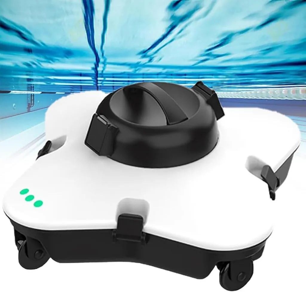 Robot limpiador de piscinas inalámbrico con pantalla LED y filtros ultrafinos