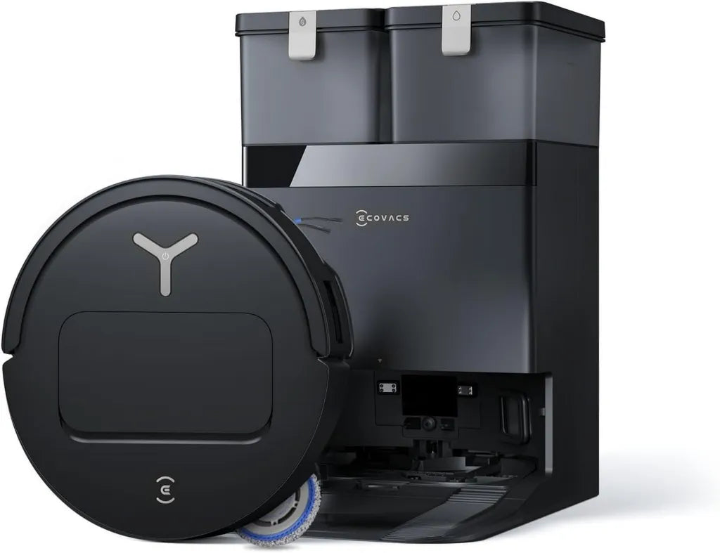 Robot Aspirador y Fregado ECOVACS DEEBOT T50 Omni Gen3, Succión 25000Pa, Tecnología ZeroTangle 3.0, AIVI 3D 2.0, Estación Omni Completa, Lavado Agua Caliente 75°C, Diseño Ultrafino 81mm, Cepillo Mopa Extensible, Color Negro