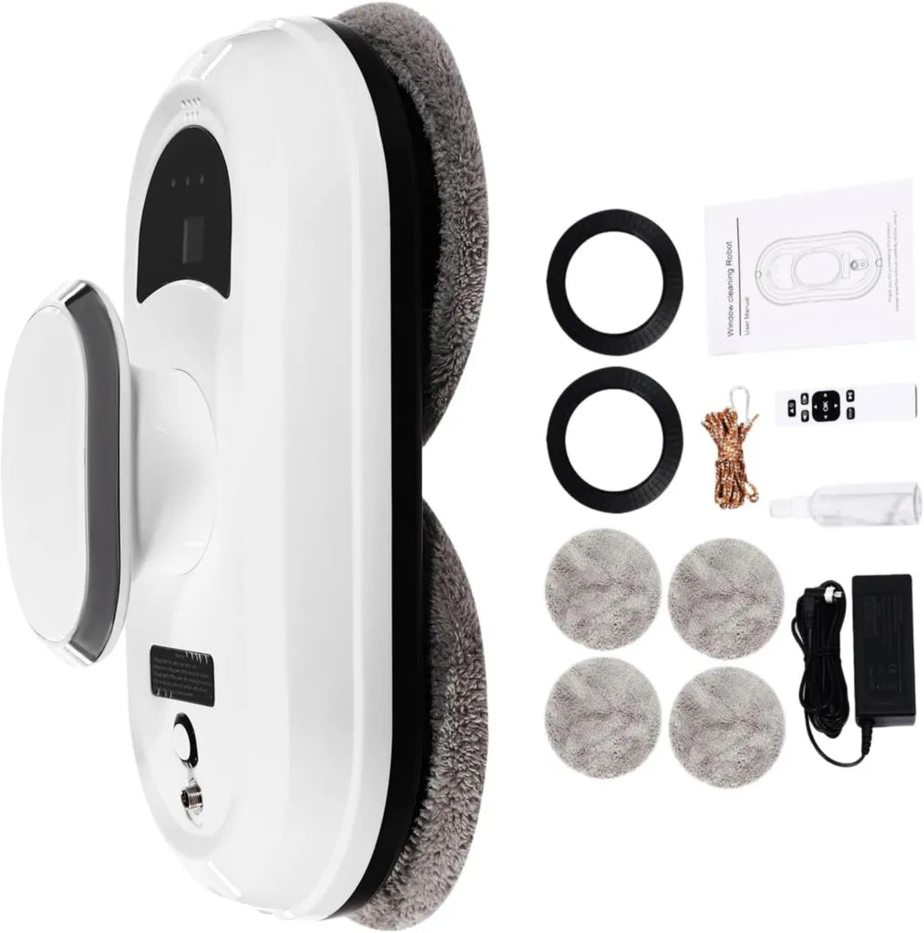 Robot limpiacristales 2800Pa con modos automáticos y 10 almohadillas, eficiente en 1m²/4min