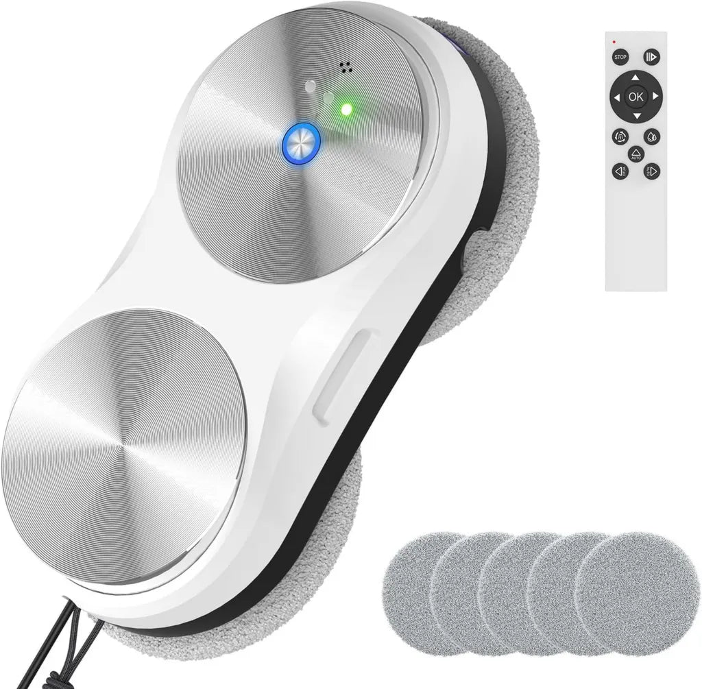 Kouamor - Robot limpiacristales con control remoto, depósito de 80 ml y potente succión de 5600 Pa
